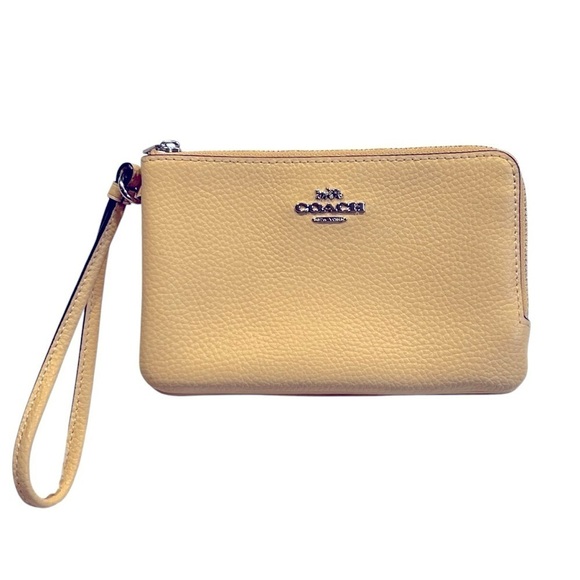 Coach Handbags - NWOT Coach Retro Yellow Double Corner Zip Wristlet
